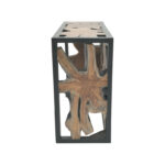 Donis Inart console natural-black solid teak wood 120x40x75cm - Слика 3