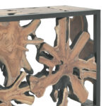 Donis Inart console natural-black solid teak wood 120x40x75cm - Слика 4