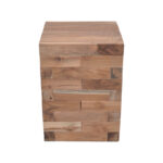 Side table Werzy Inart natural solid teak wood 35x35x49cm - Image 2