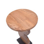 Tiky Inart side table natural-black solid teak wood D42x46cm - Image 4