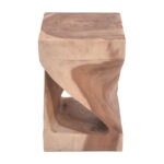 Side table Larit Inart natural solid suar wood 35x35x50cm - Image 2
