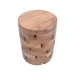 Shard Inart stool natural solid teak wood D35x45cm - Слика 2