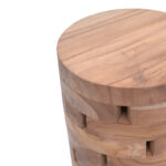 Shard Inart stool natural solid teak wood D35x45cm - Слика 3