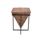 Side table Midpy Inart natural wood teak-black metal 40x40x55cm - Image 2