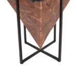 Side table Midpy Inart natural wood teak-black metal 40x40x55cm - Image 3