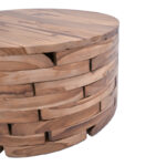 Living room table Wozy Inart natural teak wood Φ90x45cm - Image 3