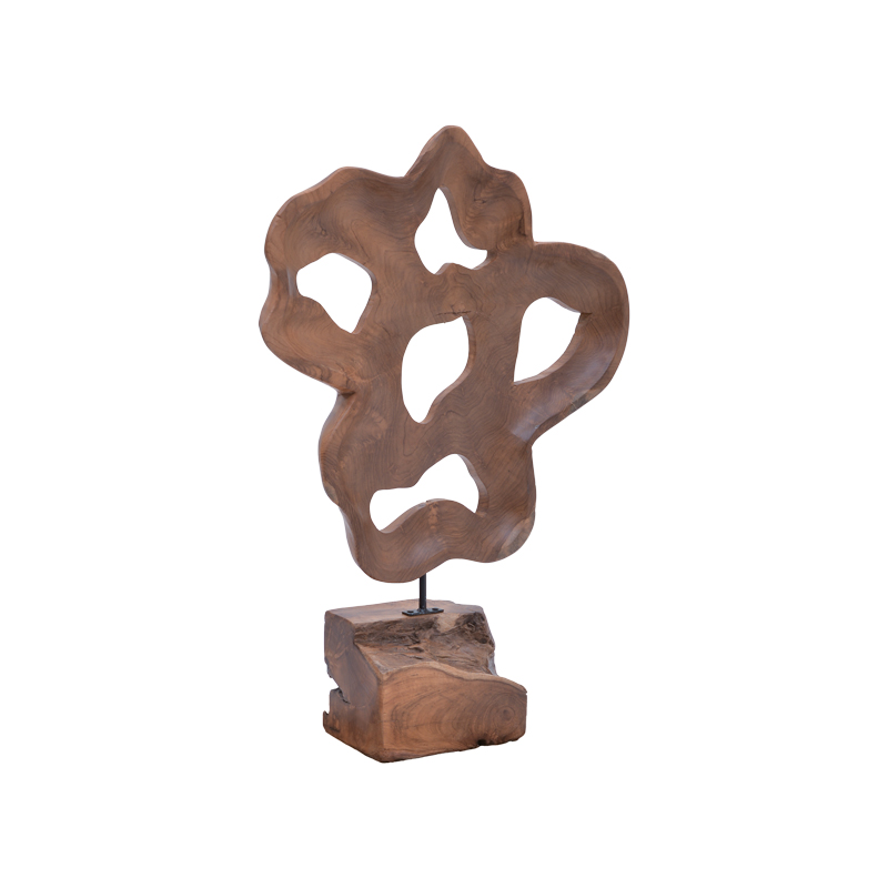 315-000022 Table decoration Strab Inart natural wood teak-metal 49x15x70cm - Слика 1