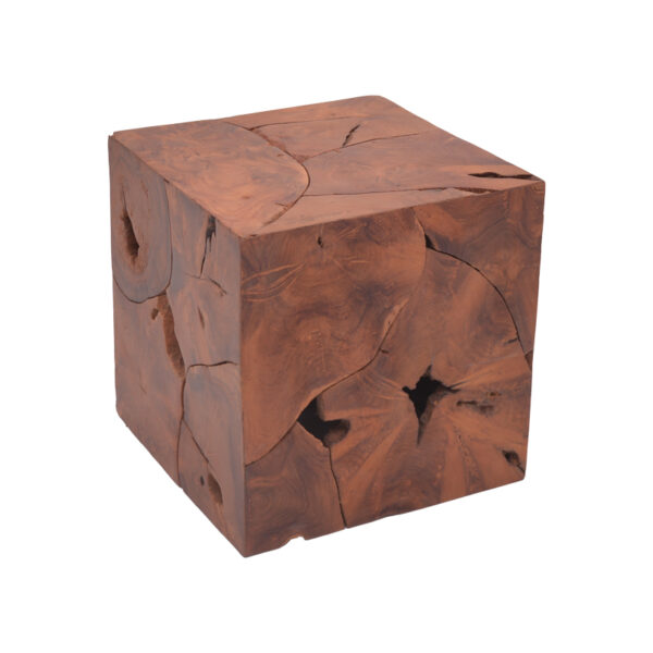 Коцкаста столица Инарт од природно цврсто тиково дрво 40x40x40 см