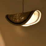 Ceiling light Hatchie Inart natural-black-white seagrass-iron D100x133cm - Image 3