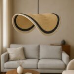 Ceiling light Hatchie Inart natural-black-white seagrass-iron D120x144cm - Слика 2