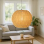 Ceiling light Ozelia Inart brown press papier-iron D33x122cm - Слика 2