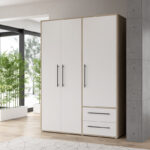 Wardrobe Razol 3 doors white-sonoma melamine 144.5x59x200cm - Слика 3