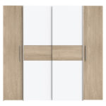 Wardrobe Closet 4 doors sonoma oak-white melamine 200x61.5x190.5cm - Image 3