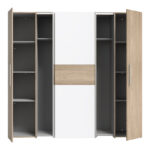 Wardrobe Closet 4 doors sonoma oak-white melamine 200x61.5x190.5cm - Image 4