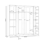 Wardrobe Closet 4 doors sonoma oak-white melamine 200x61.5x190.5cm - Image 5
