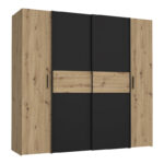 Wardrobe Bekerk black-oak melamine 200x61.5x190.5cm