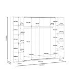 Wardrobe Verzo 4 doors white melamine 270.5x61.5x210.5cm - Image 5