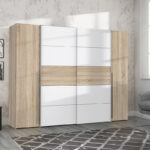 4-door wardrobe Verzo oak-white melamine 270.5x61.5x210.5cm - Слика 2