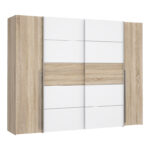 4-door wardrobe Verzo oak-white melamine 270.5x61.5x210.5cm