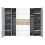 4-door wardrobe Verzo oak-white melamine 270.5x61.5x210.5cm - Слика 4