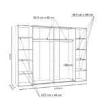 4-door wardrobe Verzo oak-white melamine 270.5x61.5x210.5cm - Слика 5