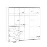 2-door ardrobe Gotion white melamine 200x61x200.5cm - Слика 6
