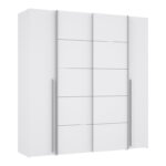 4-door wardrobe Lamore white melamine 200x61.5x210.5cm