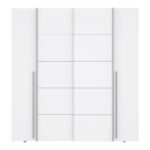 4-door wardrobe Lamore white melamine 200x61.5x210.5cm - Image 3