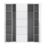 4-door wardrobe Lamore white melamine 200x61.5x210.5cm - Image 4