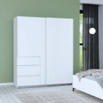 2-door ardrobe Gotion white melamine 170.5x61x200,5cm - Слика 2