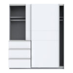 2-door ardrobe Gotion white melamine 170.5x61x200,5cm - Слика 4