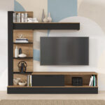 Living room complex Dranko black-oak melamine 205x41.5x192cm - Слика 2