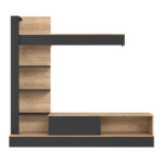 Living room complex Dranko black-oak melamine 205x41.5x192cm - Слика 3