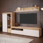 Living room complex Zorbi white-sonoma oak melamine 265x41x158.5cm - Image 2