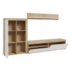 Living room complex Zorbi white-sonoma oak melamine 265x41x158.5cm - Image 4