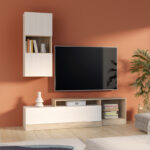 Living room complex Halmi white-oak μελαμίνης 180x39x190cm - Image 2