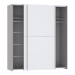 Wardrobe Noez 2 doors with shelves white melamine 170.5x61x190.5cm - Слика 2