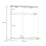 Wardrobe Noez 2 doors with shelves white melamine 170.5x61x190.5cm - Слика 3