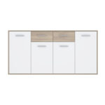 Drepen melamine buffet in white and sonoma color 162.3x34.2x81.7cm - Image 3