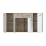 Drepen melamine buffet in white and sonoma color 162.3x34.2x81.7cm - Image 5