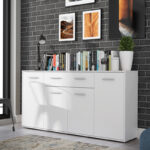 Drepen melamine buffet in white color 162.3x34.2x81.7cm - Слика 2