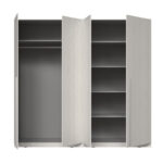 Manestile melamine four-leaf wardrobe in beige shade 227.5x59x212.9cm - Image 4