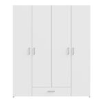 Openable four-leaf wardrobe Generiale melamine white with 3 grey shelves 159x54.5x190.5cm - Image 2