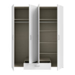 Openable four-leaf wardrobe Generiale melamine white with 3 grey shelves 159x54.5x190.5cm - Image 3