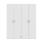 Openable four-leaf wardrobe Generiale melamine white with 3 grey shelves 177.5x54.2x210.5cm - Слика 3
