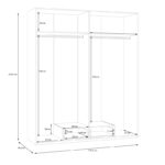 Openable four-leaf wardrobe Generiale melamine white with 3 grey shelves 177.5x54.2x210.5cm - Слика 6
