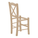 Coffee shop chair Crossed unpainted wood 42x40x89cm - Слика 2