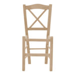 Coffee shop chair Crossed unpainted wood 42x40x89cm - Слика 4
