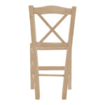 Coffee shop chair Crossed unpainted wood 42x40x89cm - Слика 5