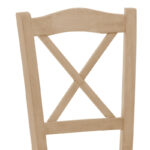 Coffee shop chair Crossed unpainted wood 42x40x89cm - Слика 6